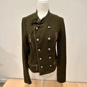 Haute Hippie Boiled Wool Military Jacket, sz L